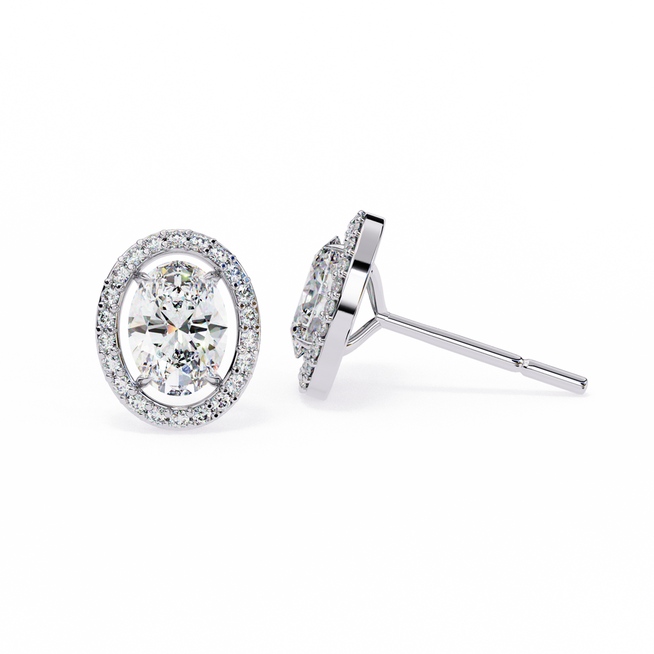Précieux Heart Diamond Stud Earrings — 10k–18k Gold