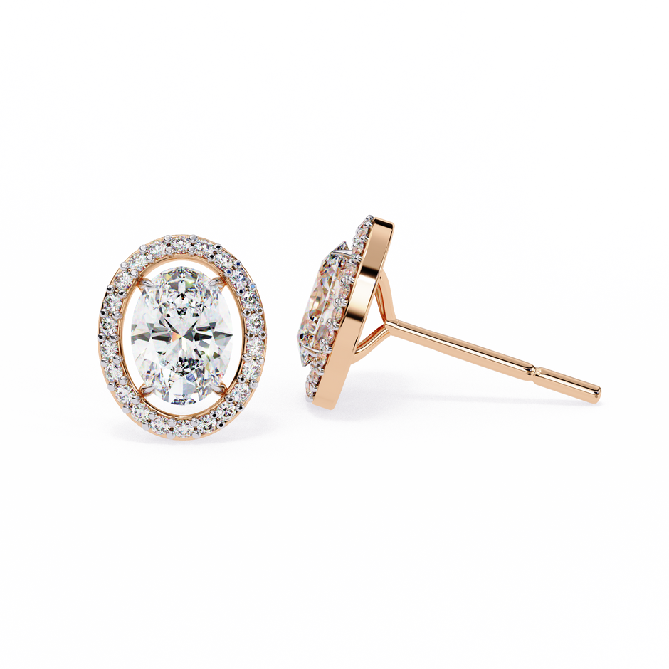 Précieux Heart Diamond Stud Earrings — 10k–18k Gold