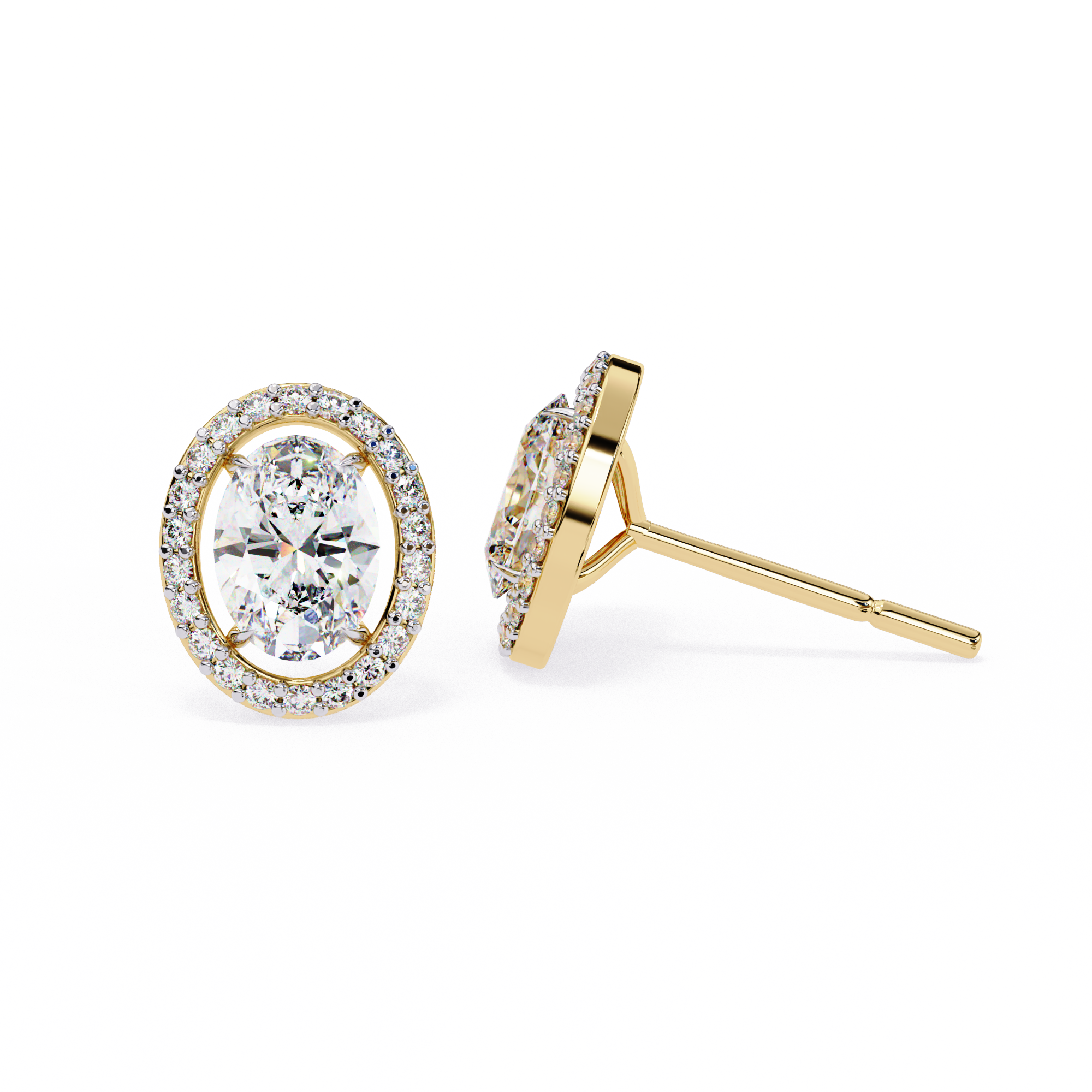 Précieux Heart Diamond Stud Earrings — 10k–18k Gold
