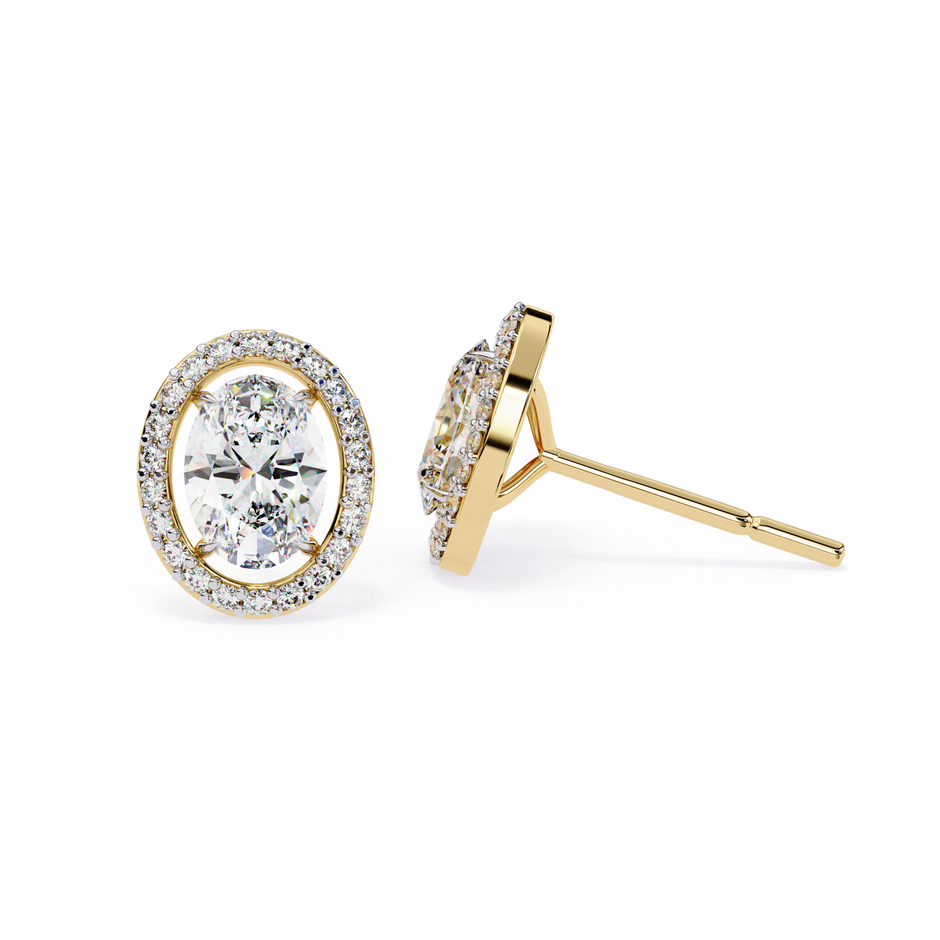 Précieux Heart Diamond Stud Earrings — 10k–18k Gold