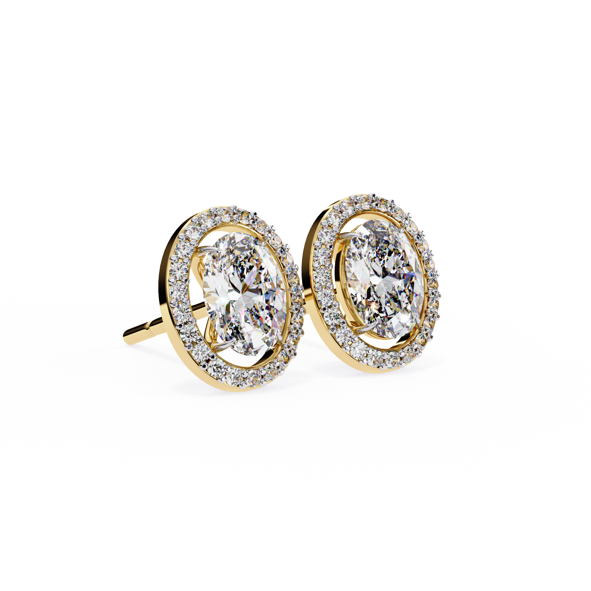 Précieux Heart Diamond Stud Earrings — 10k–18k Gold