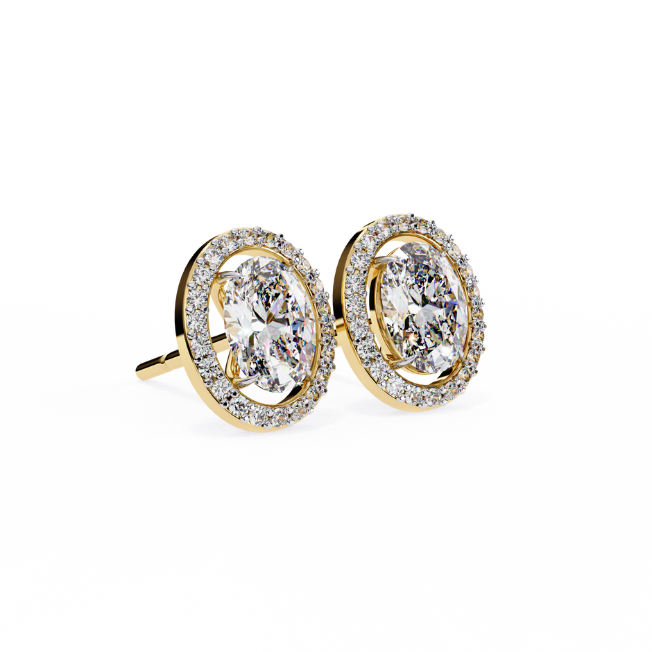 Précieux Heart Diamond Stud Earrings — 10k–18k Gold