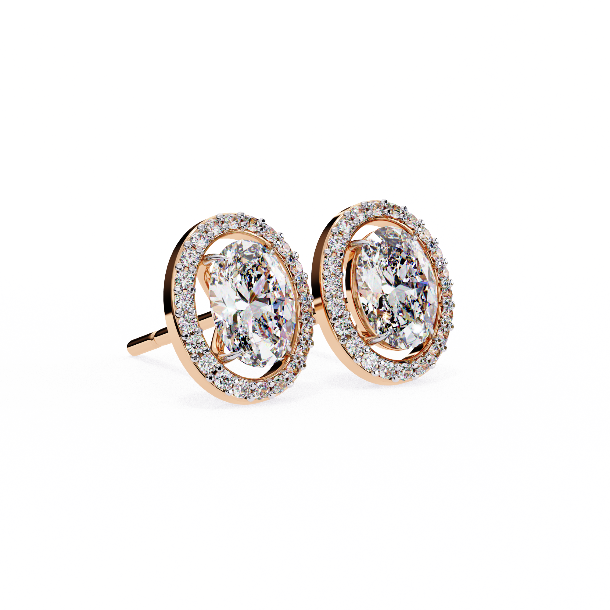 Précieux Heart Diamond Stud Earrings — 10k–18k Gold