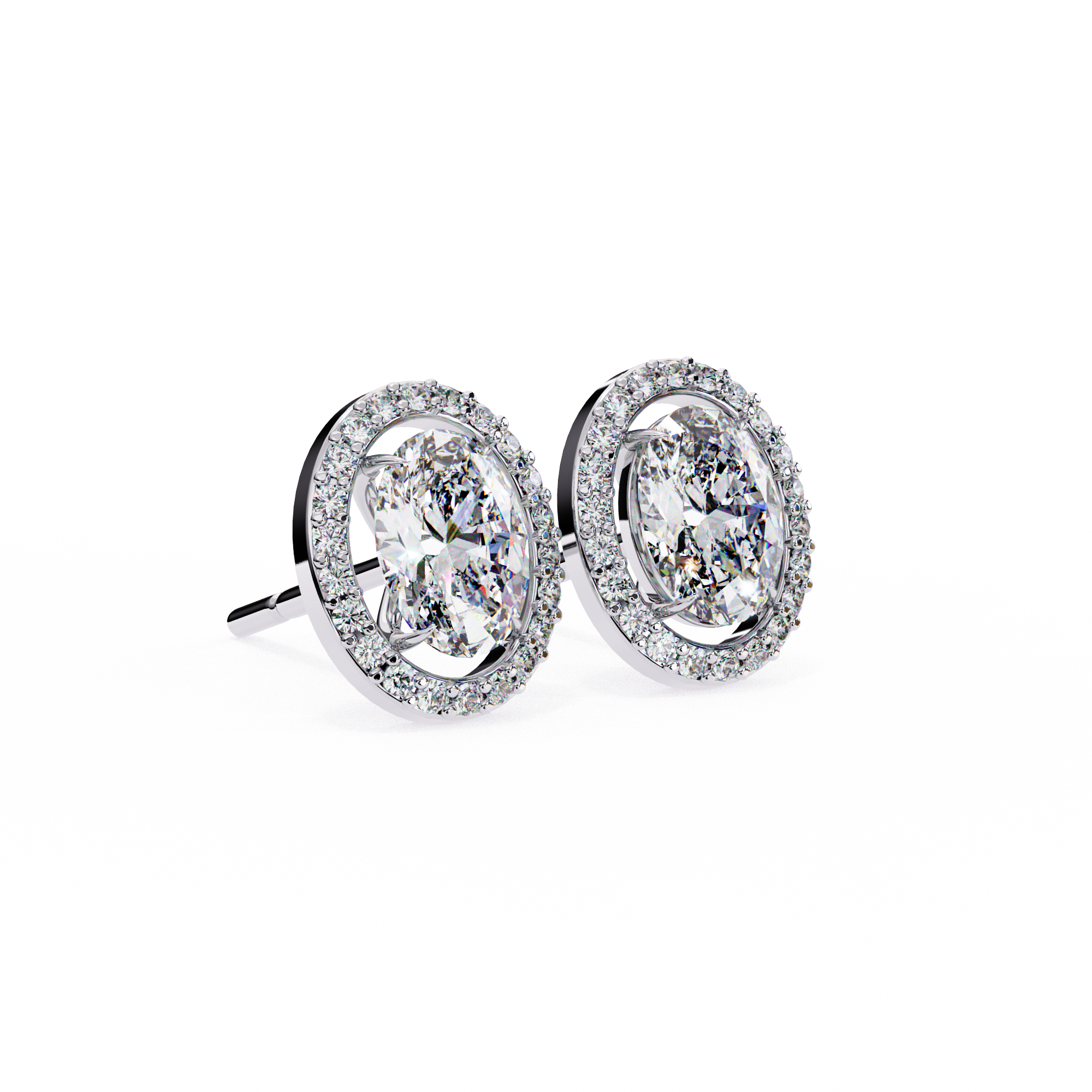 Précieux Heart Diamond Stud Earrings — 10k–18k Gold