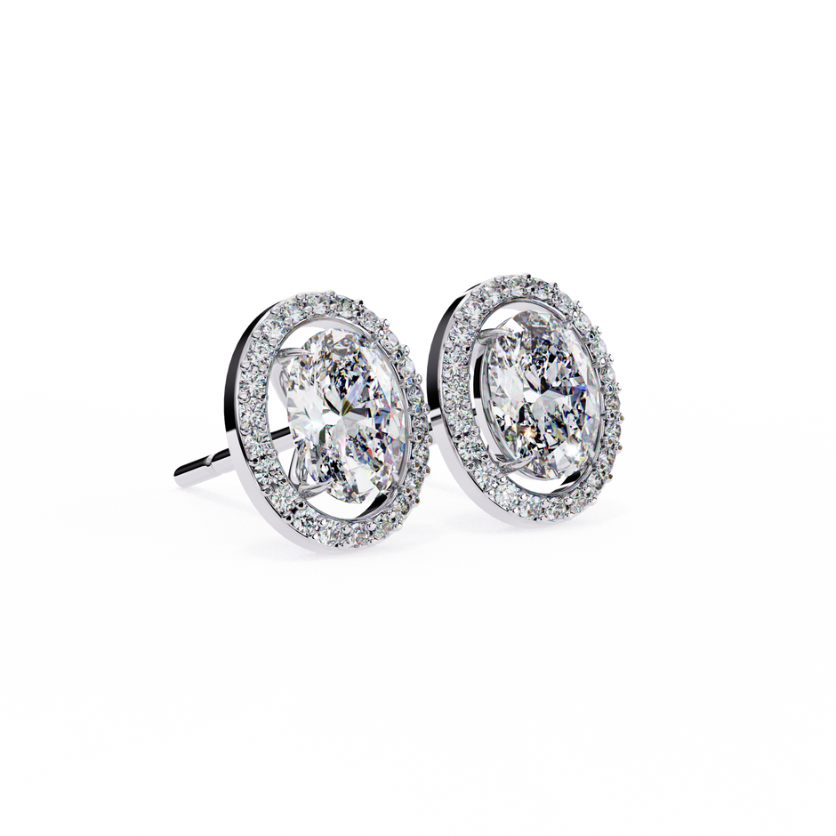 Précieux Heart Diamond Stud Earrings — 10k–18k Gold