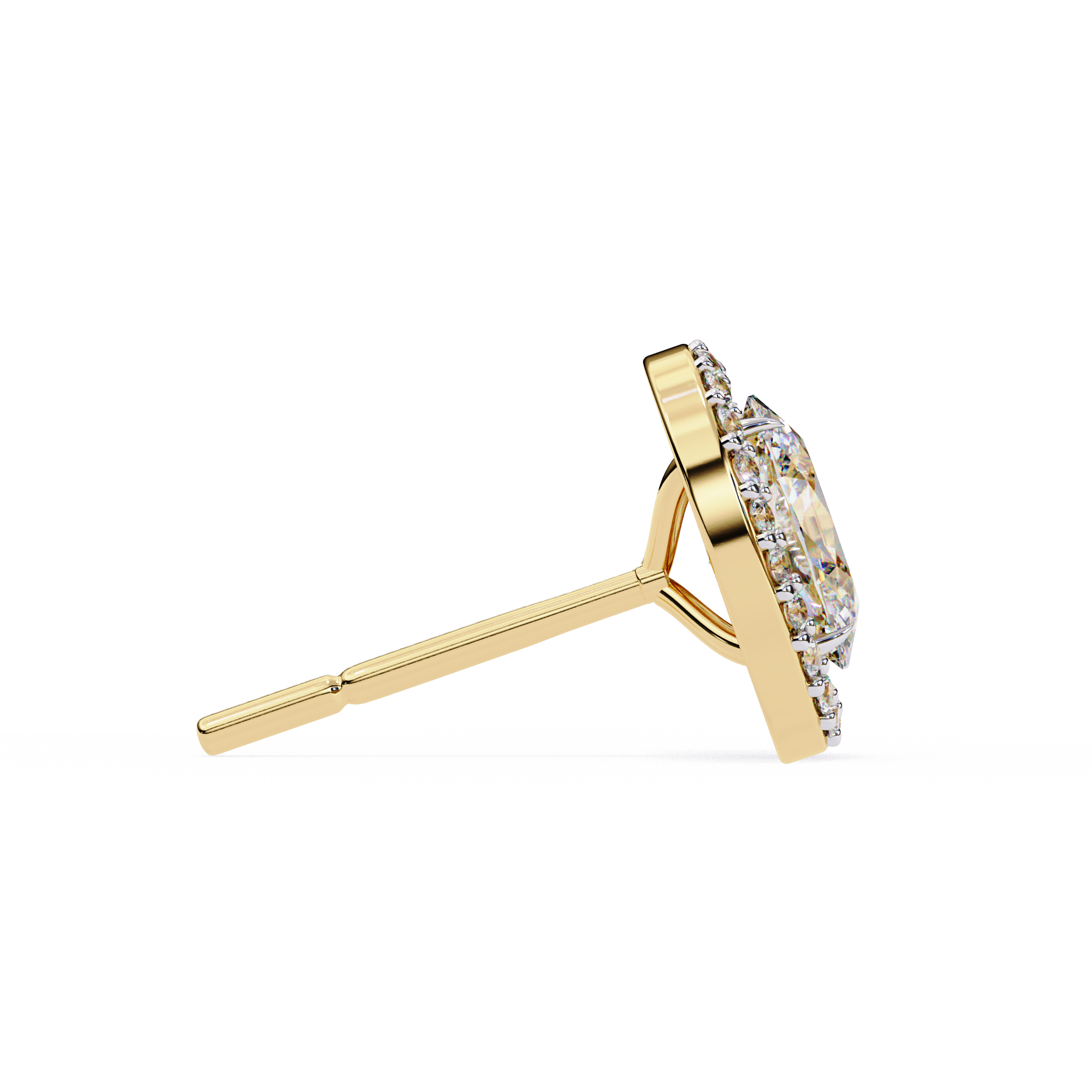Précieux Heart Diamond Stud Earrings — 10k–18k Gold