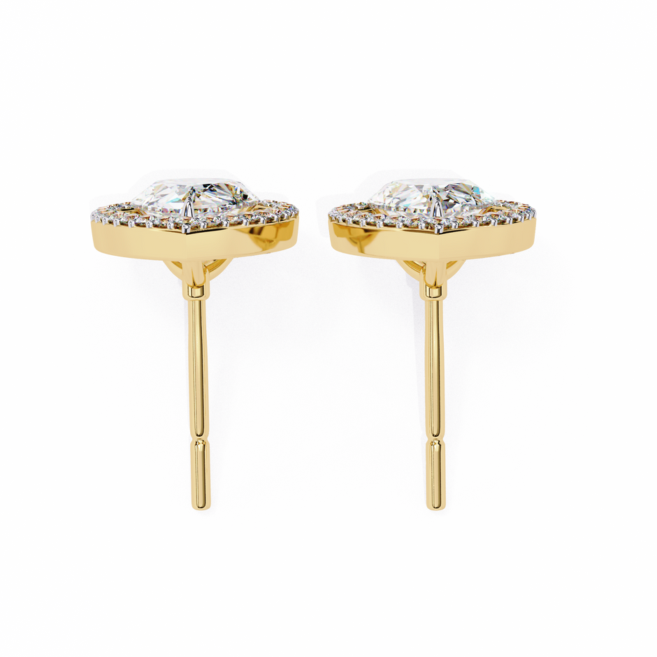 Solstice Trillion Diamond Stud Earrings — 10k–18k Gold