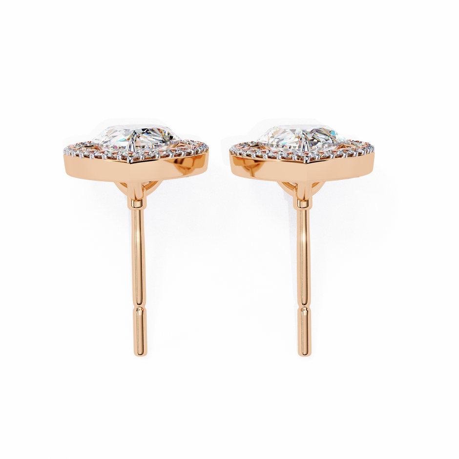 Solstice Trillion Diamond Stud Earrings — 10k–18k Gold