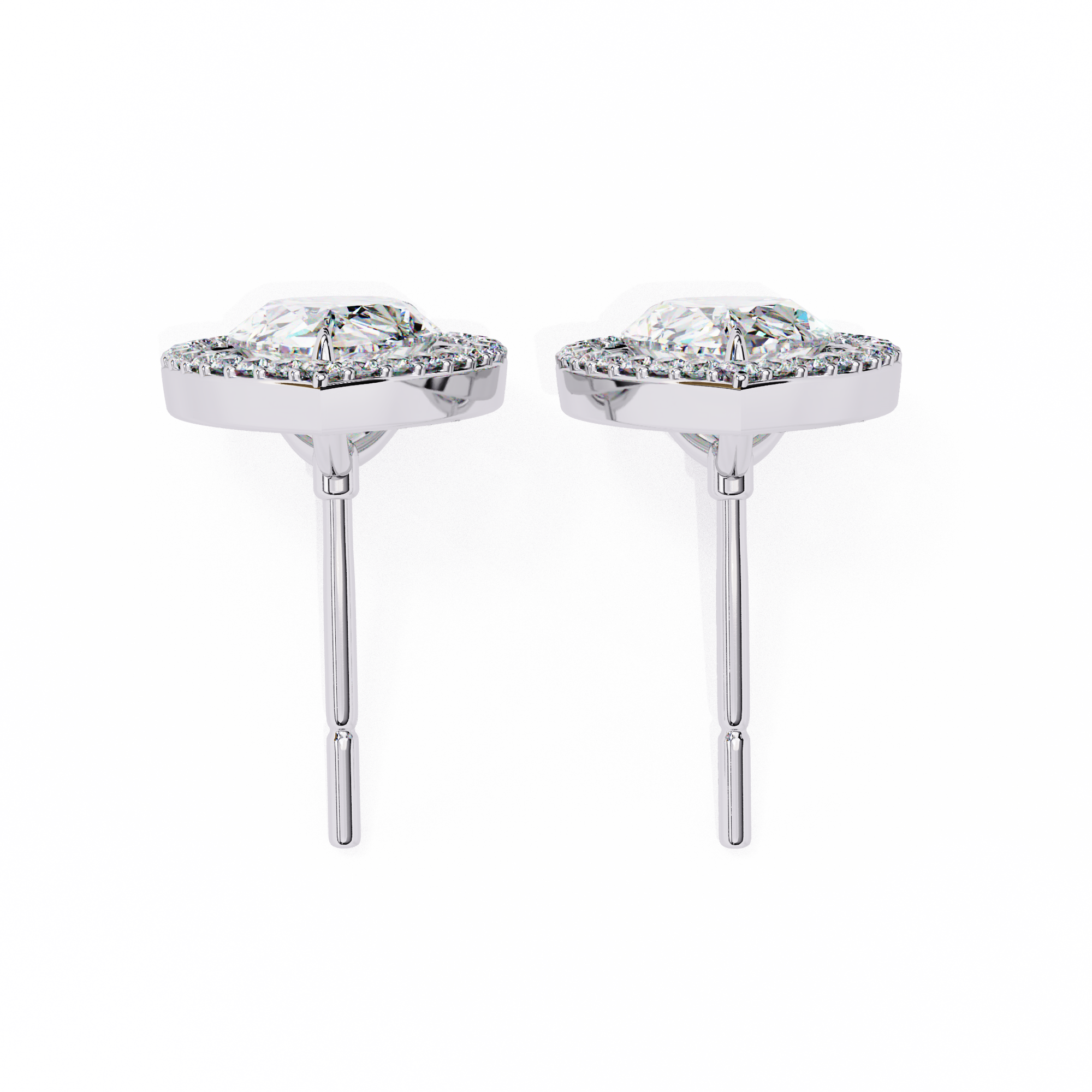 Solstice Trillion Diamond Stud Earrings — 10k–18k Gold