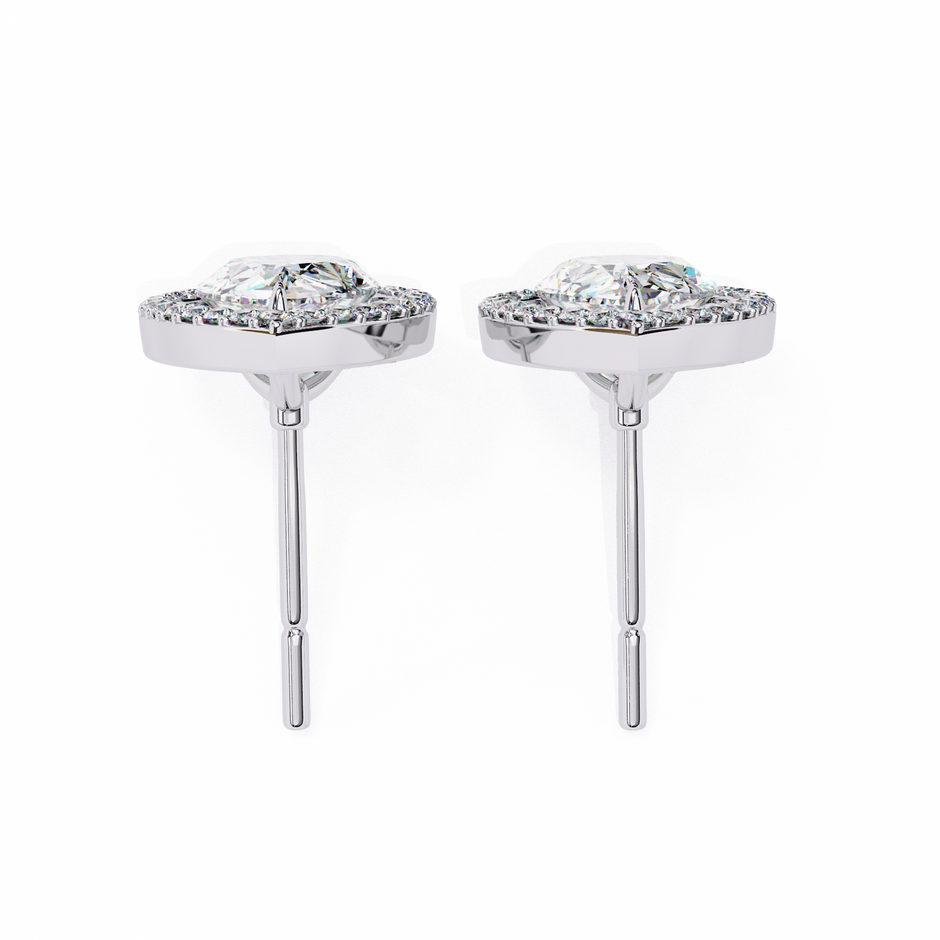 Solstice Trillion Diamond Stud Earrings — 10k–18k Gold