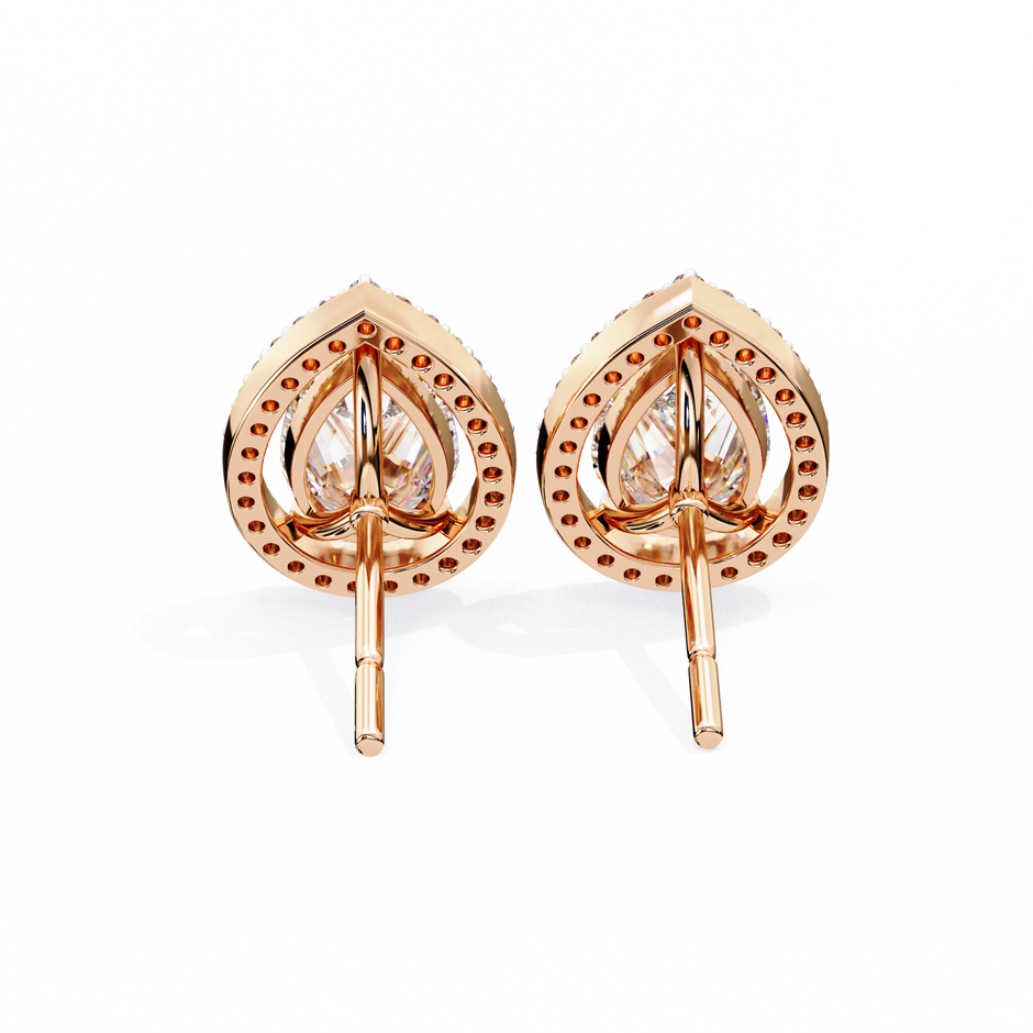 Solstice Trillion Diamond Stud Earrings — 10k–18k Gold