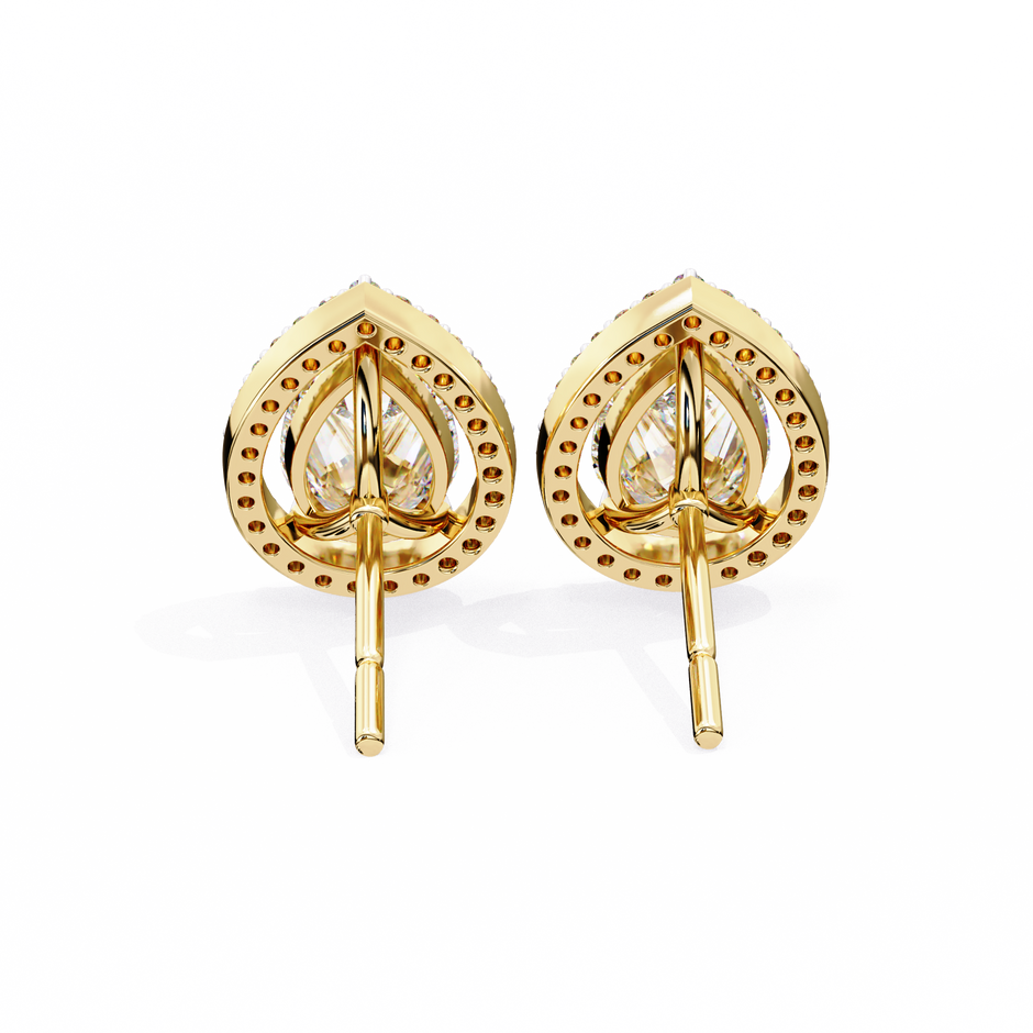 Solstice Trillion Diamond Stud Earrings — 10k–18k Gold