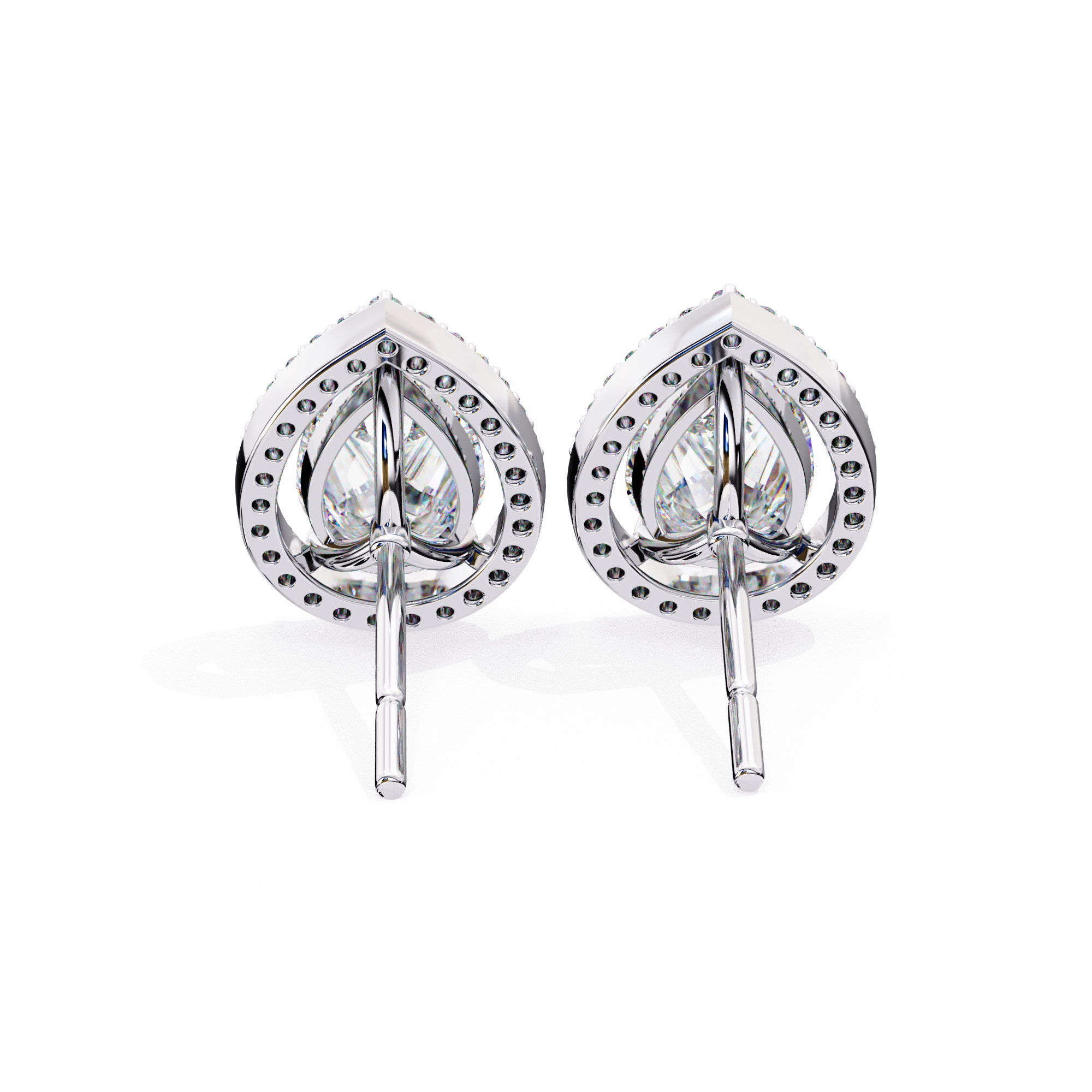 Solstice Trillion Diamond Stud Earrings — 10k–18k Gold