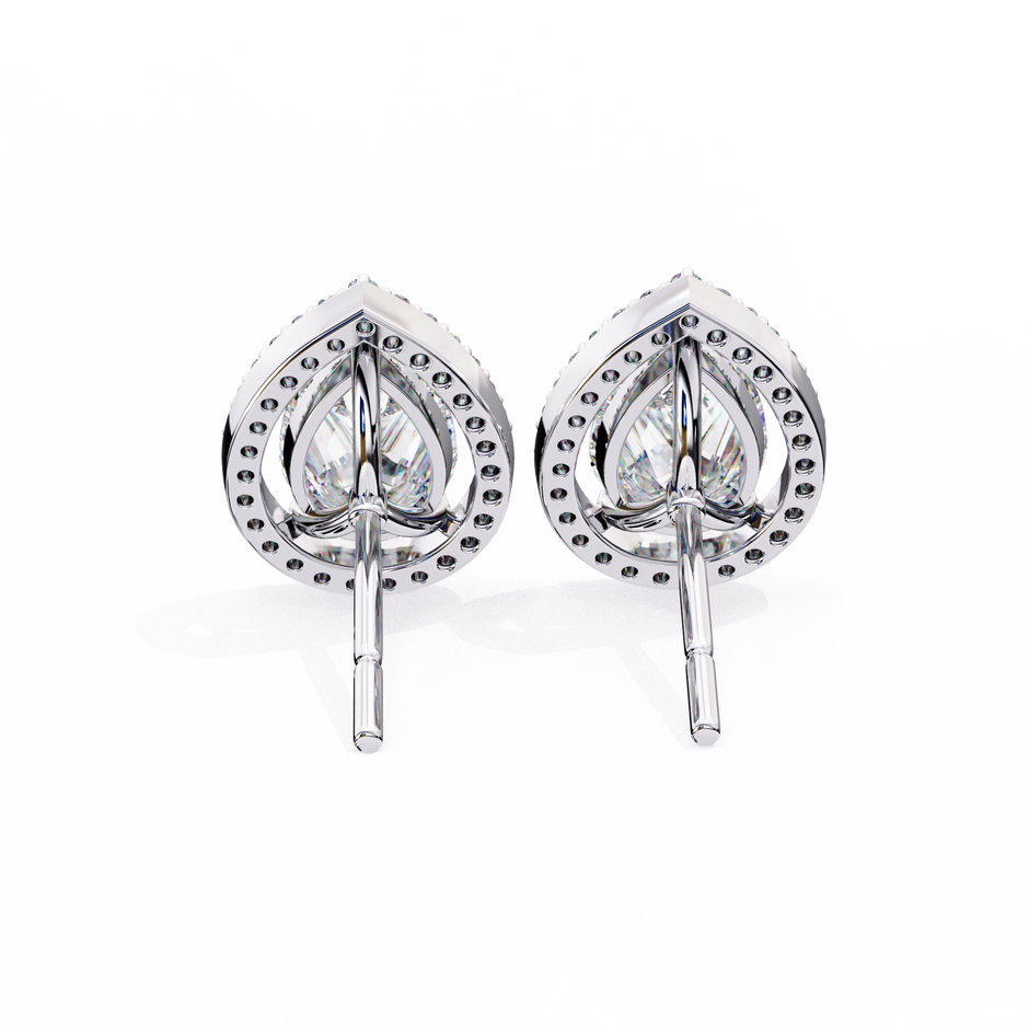 Solstice Trillion Diamond Stud Earrings — 10k–18k Gold