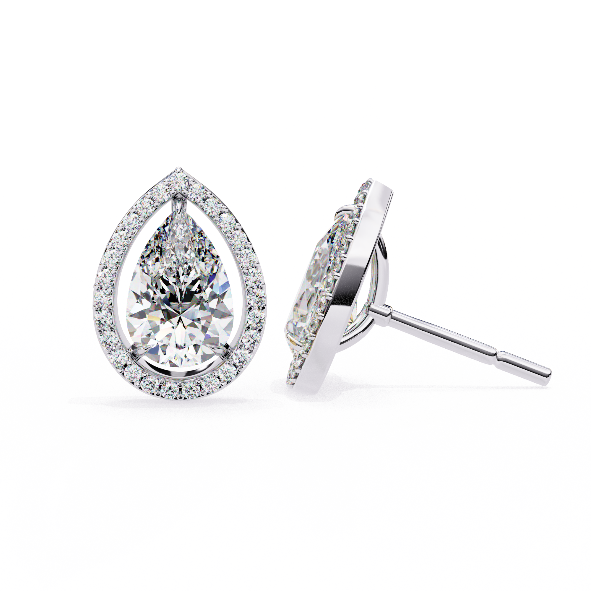 Solstice Trillion Diamond Stud Earrings — 10k–18k Gold