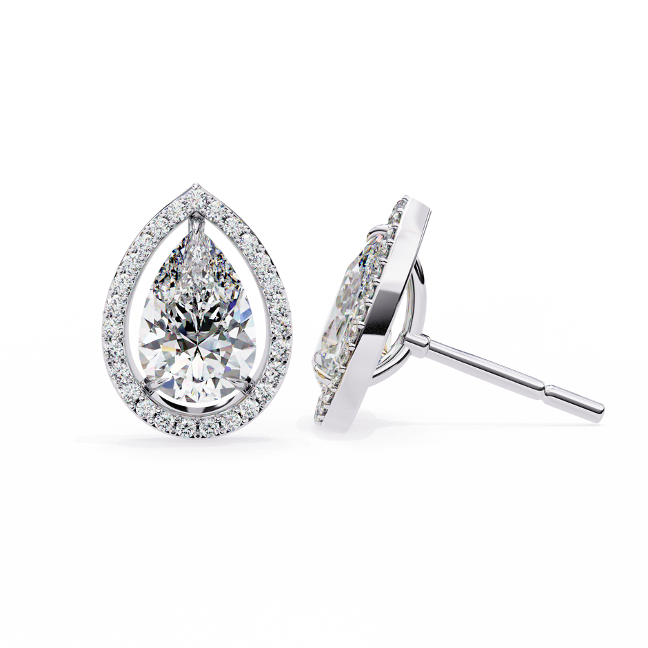 Solstice Trillion Diamond Stud Earrings — 10k–18k Gold