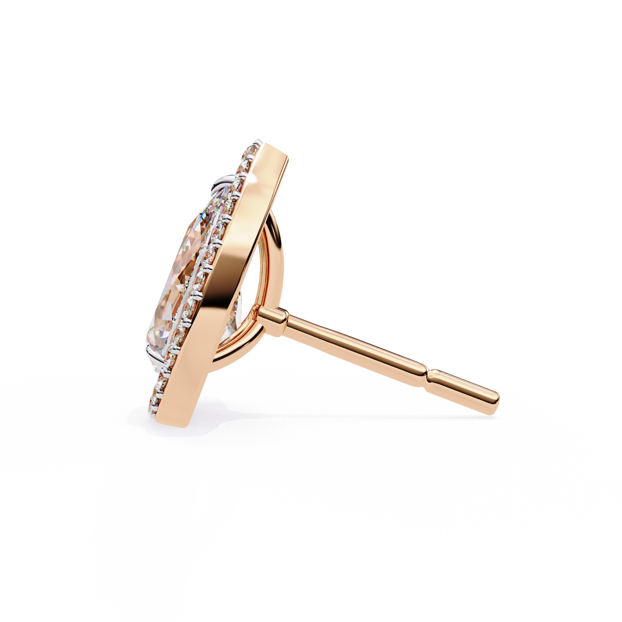 Solstice Trillion Diamond Stud Earrings — 10k–18k Gold