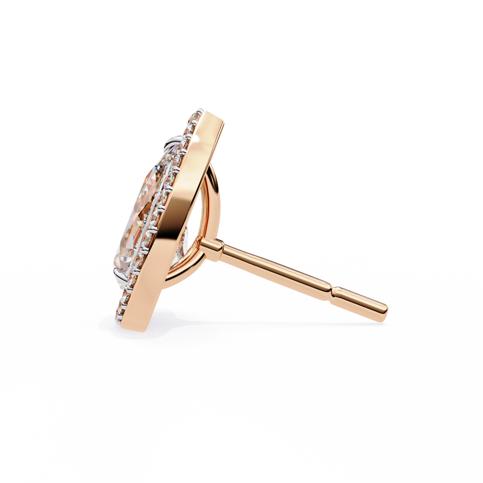 Solstice Trillion Diamond Stud Earrings — 10k–18k Gold