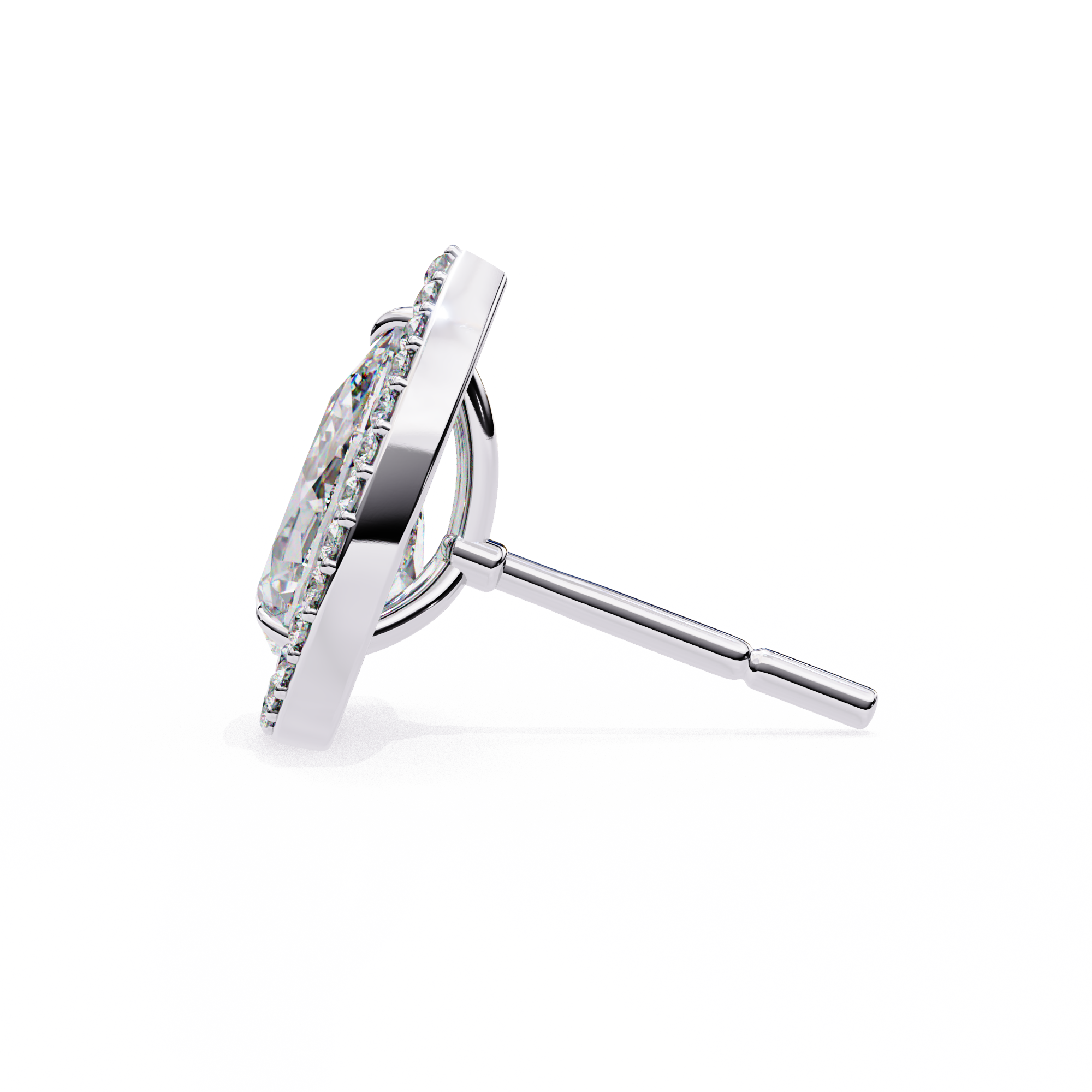 Solstice Trillion Diamond Stud Earrings — 10k–18k Gold