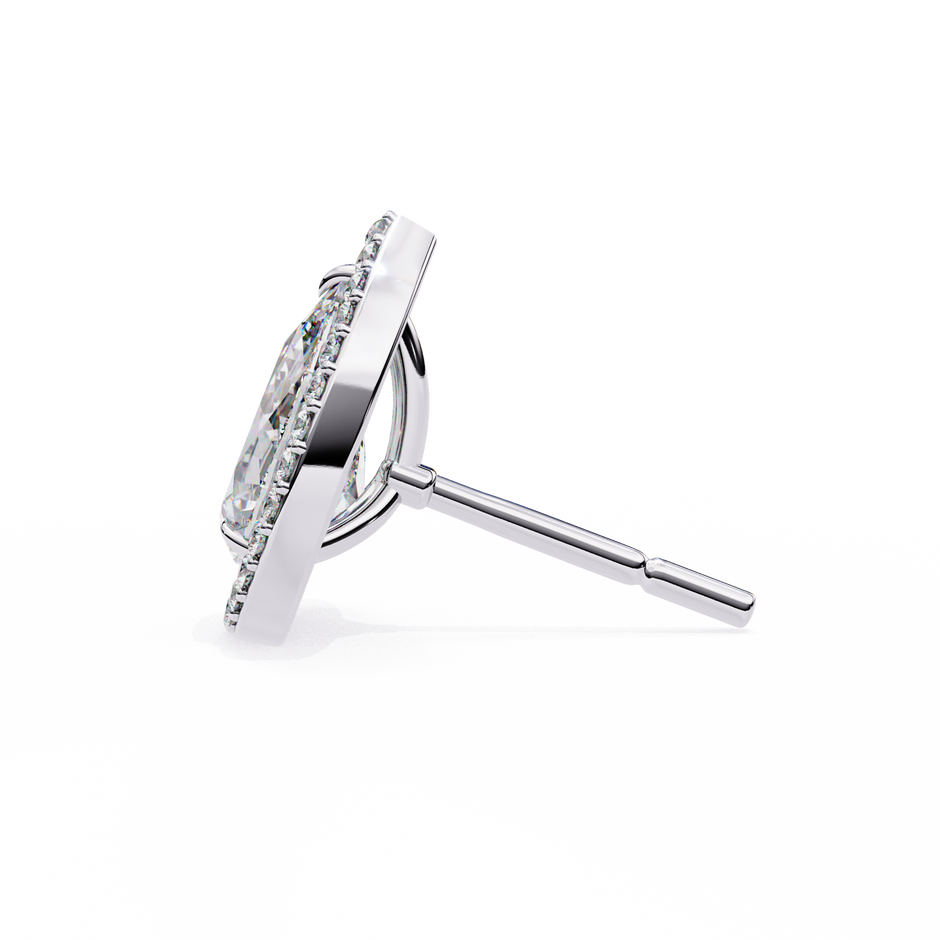 Solstice Trillion Diamond Stud Earrings — 10k–18k Gold