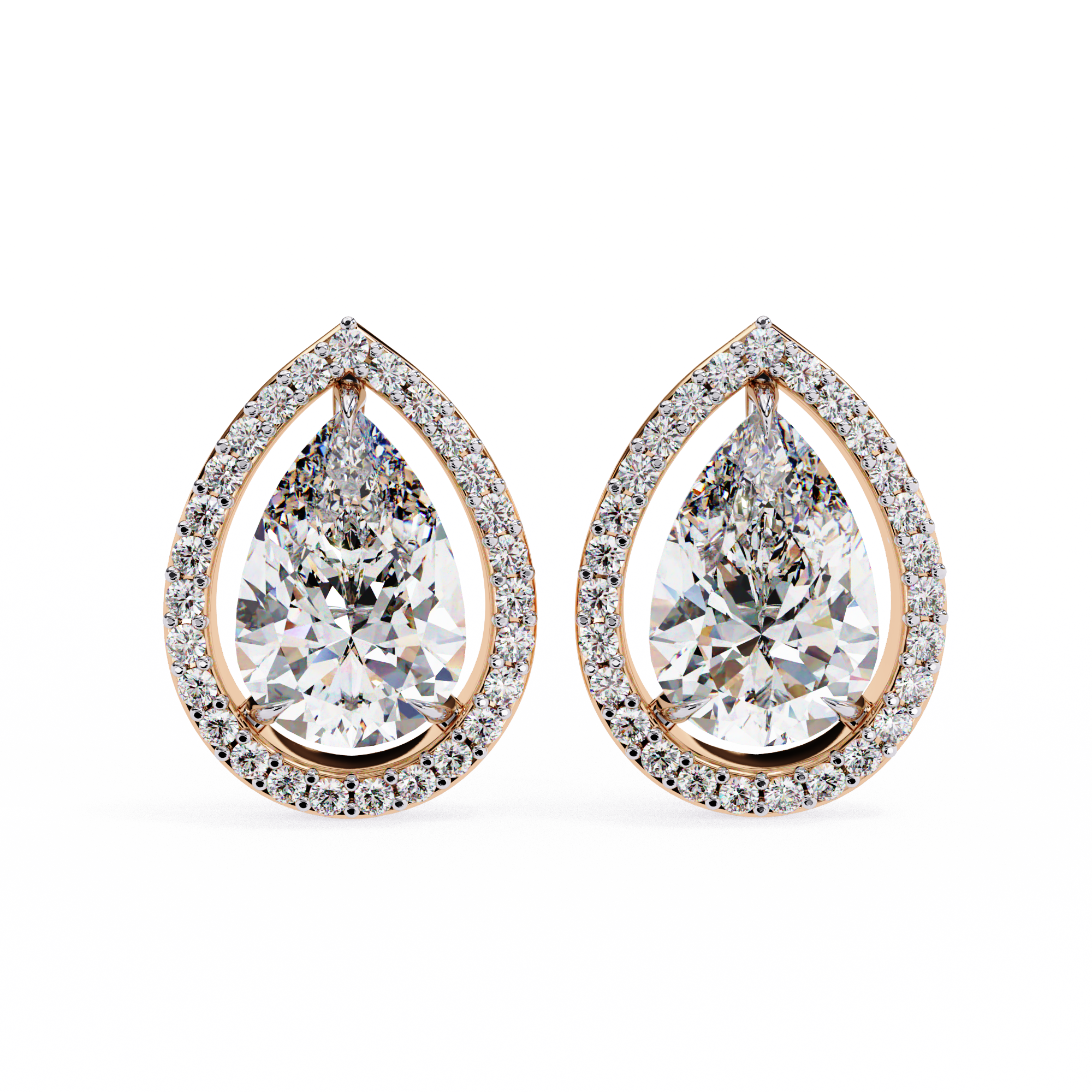 Solstice Trillion Diamond Stud Earrings — 10k–18k Gold
