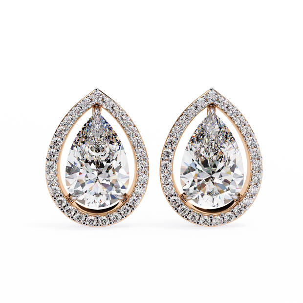 Solstice Trillion Diamond Stud Earrings — 10k–18k Gold