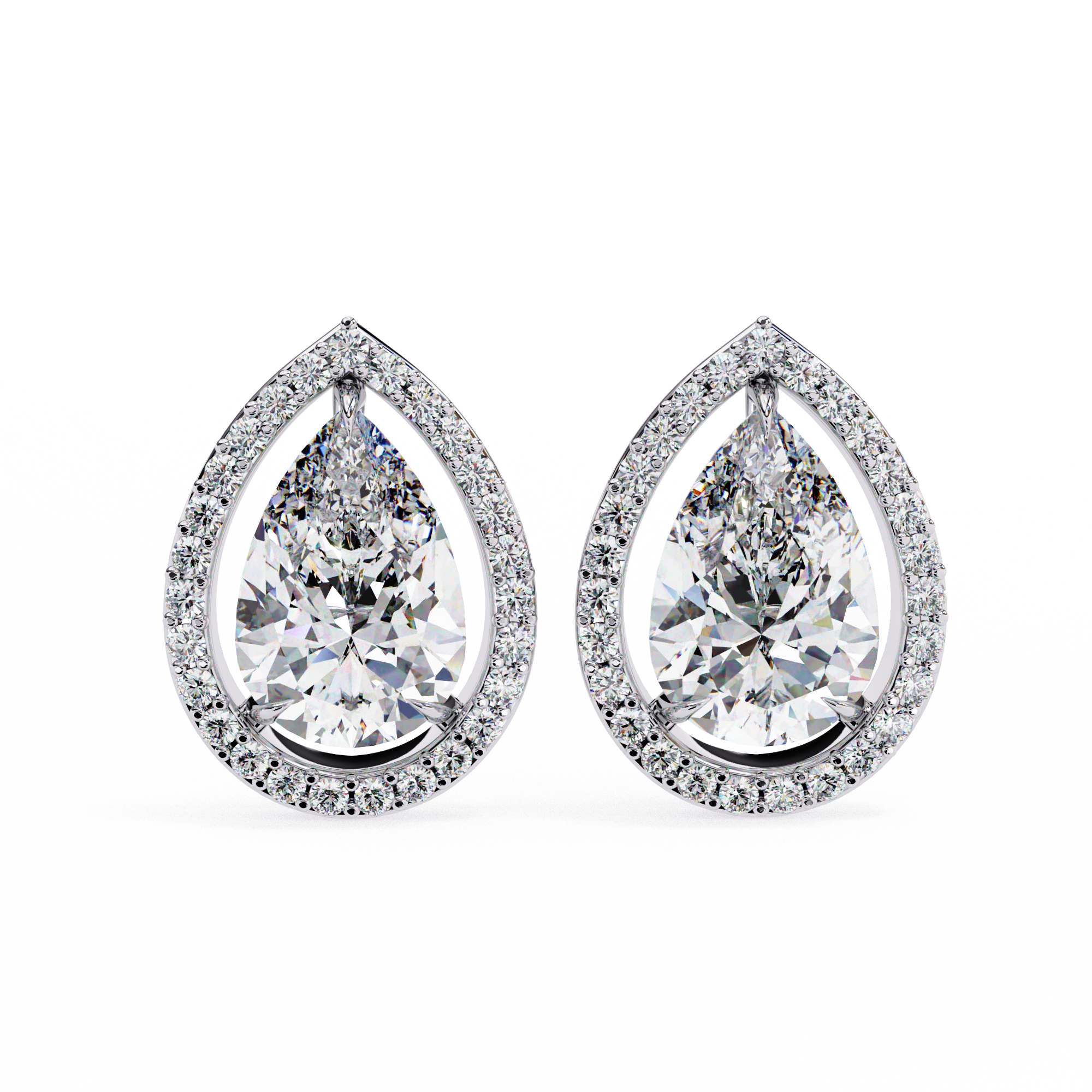 Solstice Trillion Diamond Stud Earrings — 10k–18k Gold
