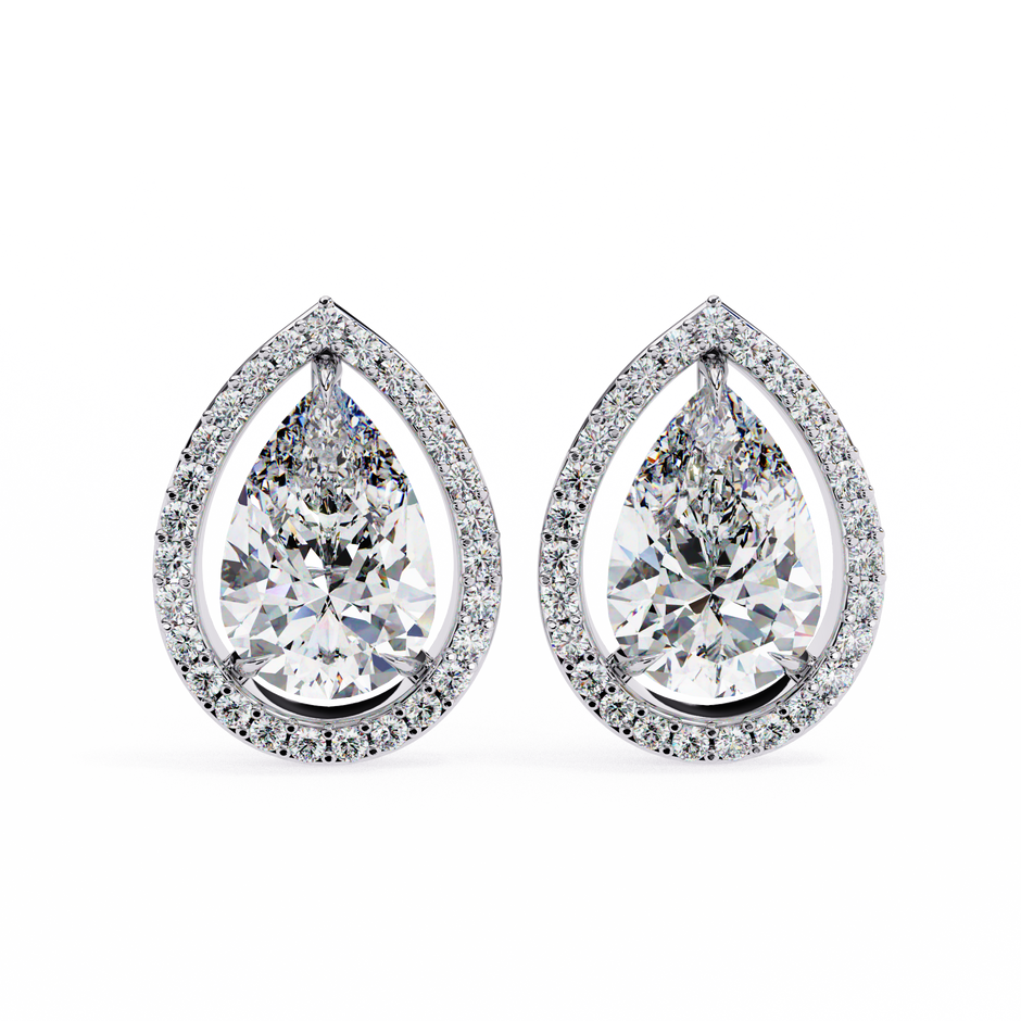 Solstice Trillion Diamond Stud Earrings — 10k–18k Gold