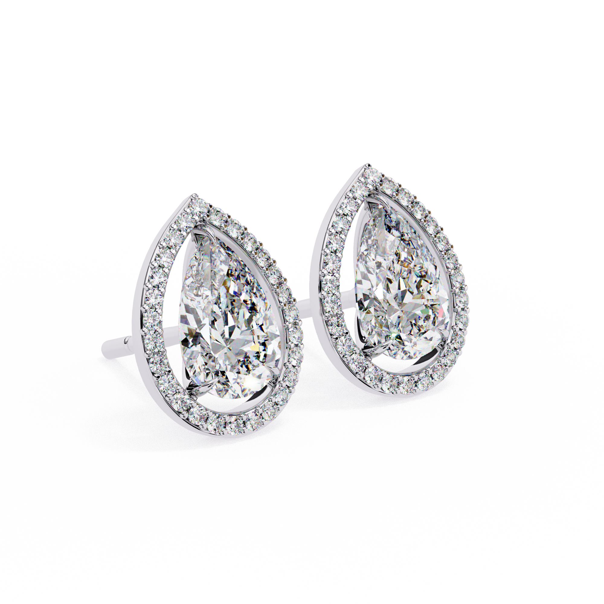 Solstice Trillion Diamond Stud Earrings — 10k–18k Gold