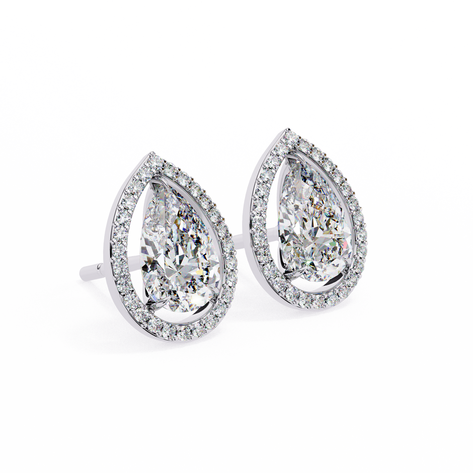 Solstice Trillion Diamond Stud Earrings — 10k–18k Gold