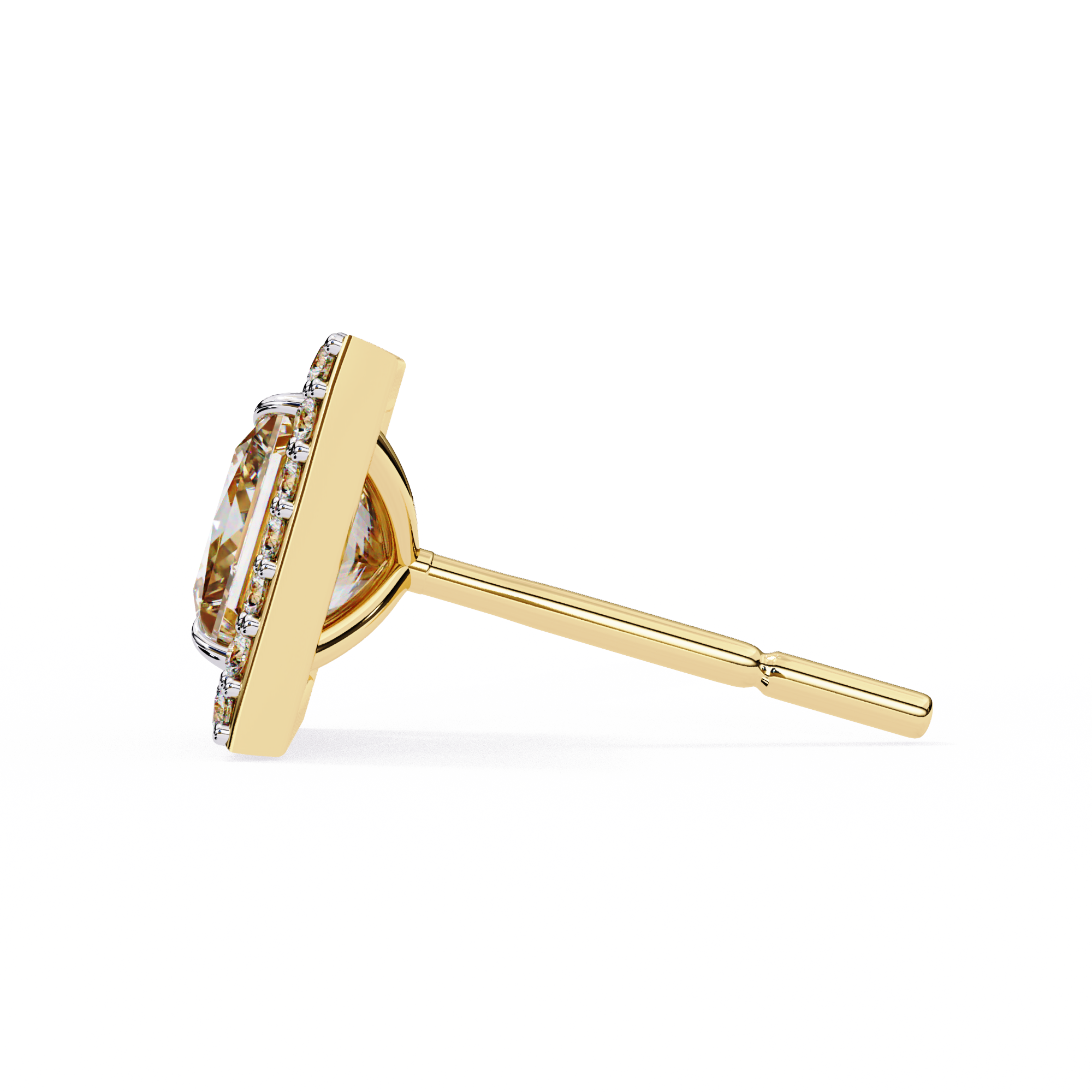 Ardente Yellow Gold Diamond Stud Earrings — 10k–18k Gold