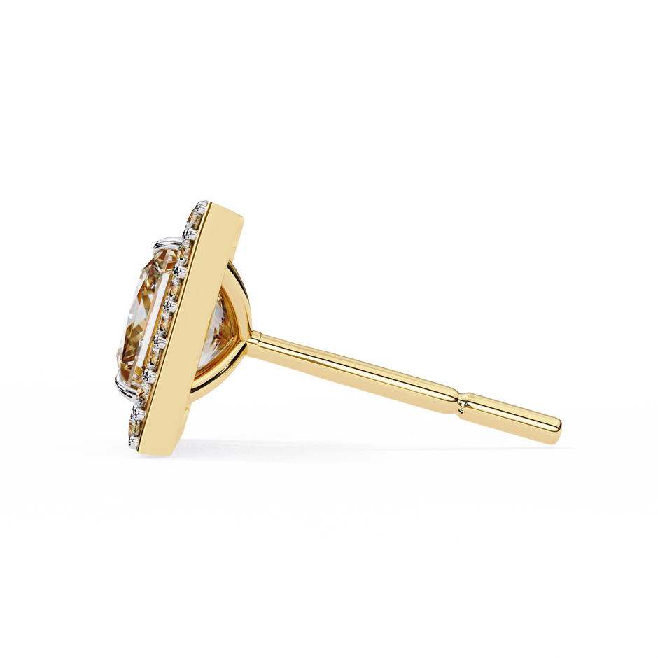 Ardente Yellow Gold Diamond Stud Earrings — 10k–18k Gold