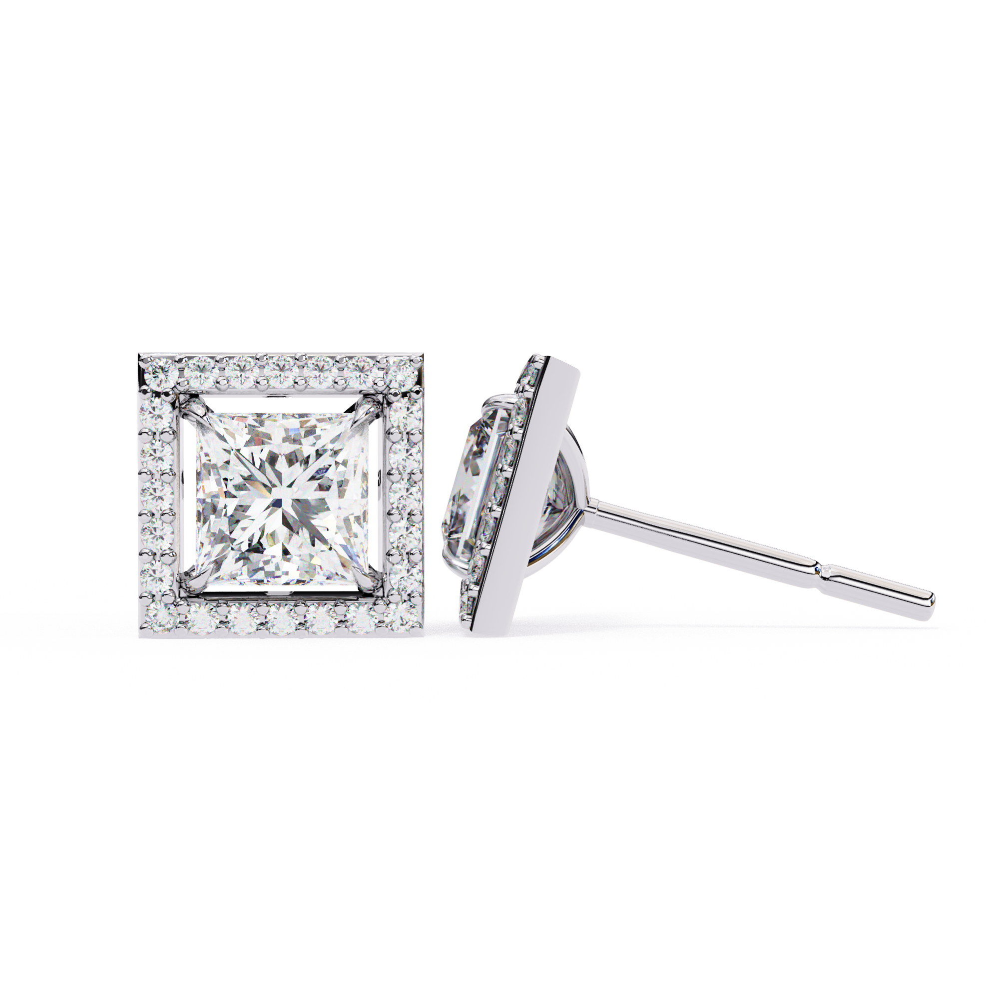 Ardente Yellow Gold Diamond Stud Earrings — 10k–18k Gold