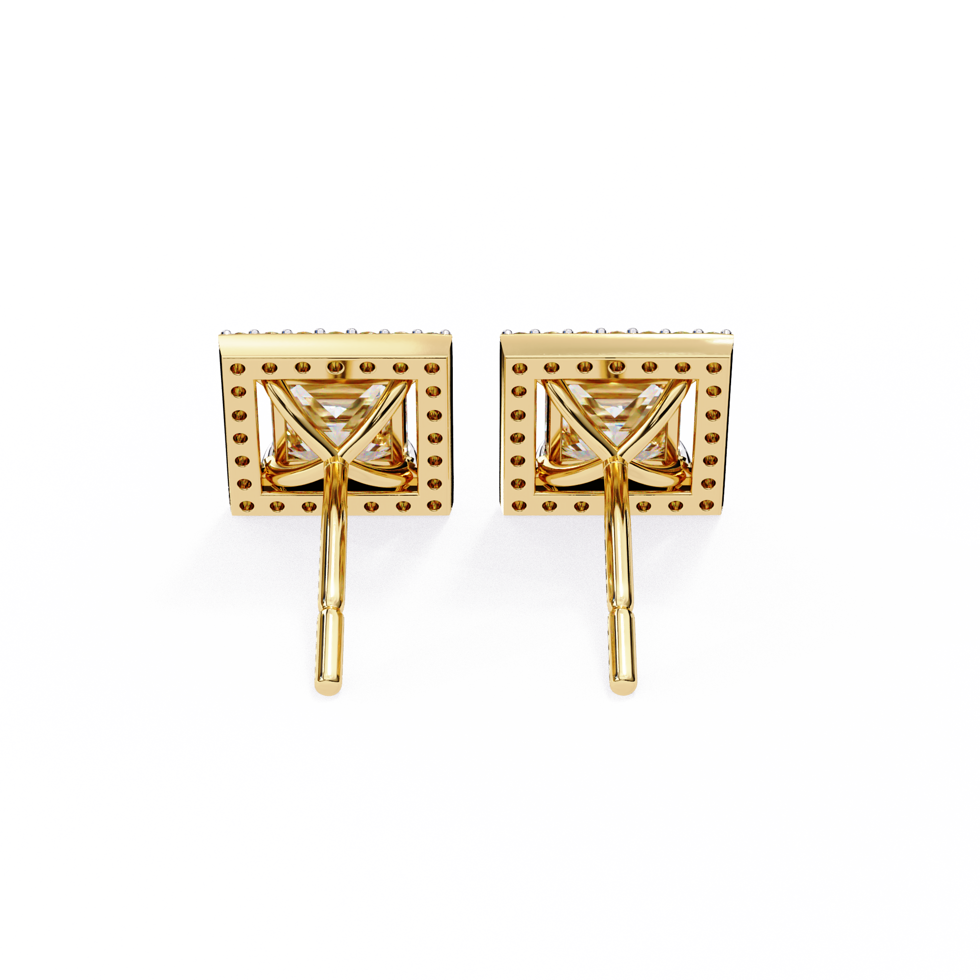 Ardente Yellow Gold Diamond Stud Earrings — 10k–18k Gold