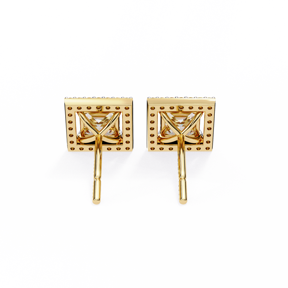 Ardente Yellow Gold Diamond Stud Earrings — 10k–18k Gold