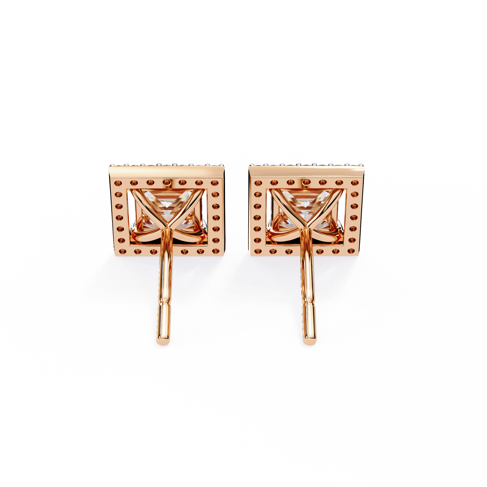 Ardente Yellow Gold Diamond Stud Earrings — 10k–18k Gold