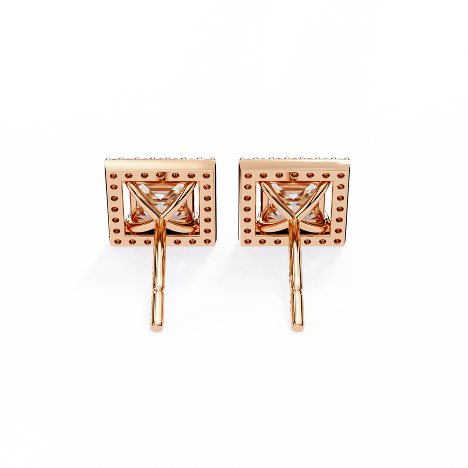 Ardente Yellow Gold Diamond Stud Earrings — 10k–18k Gold