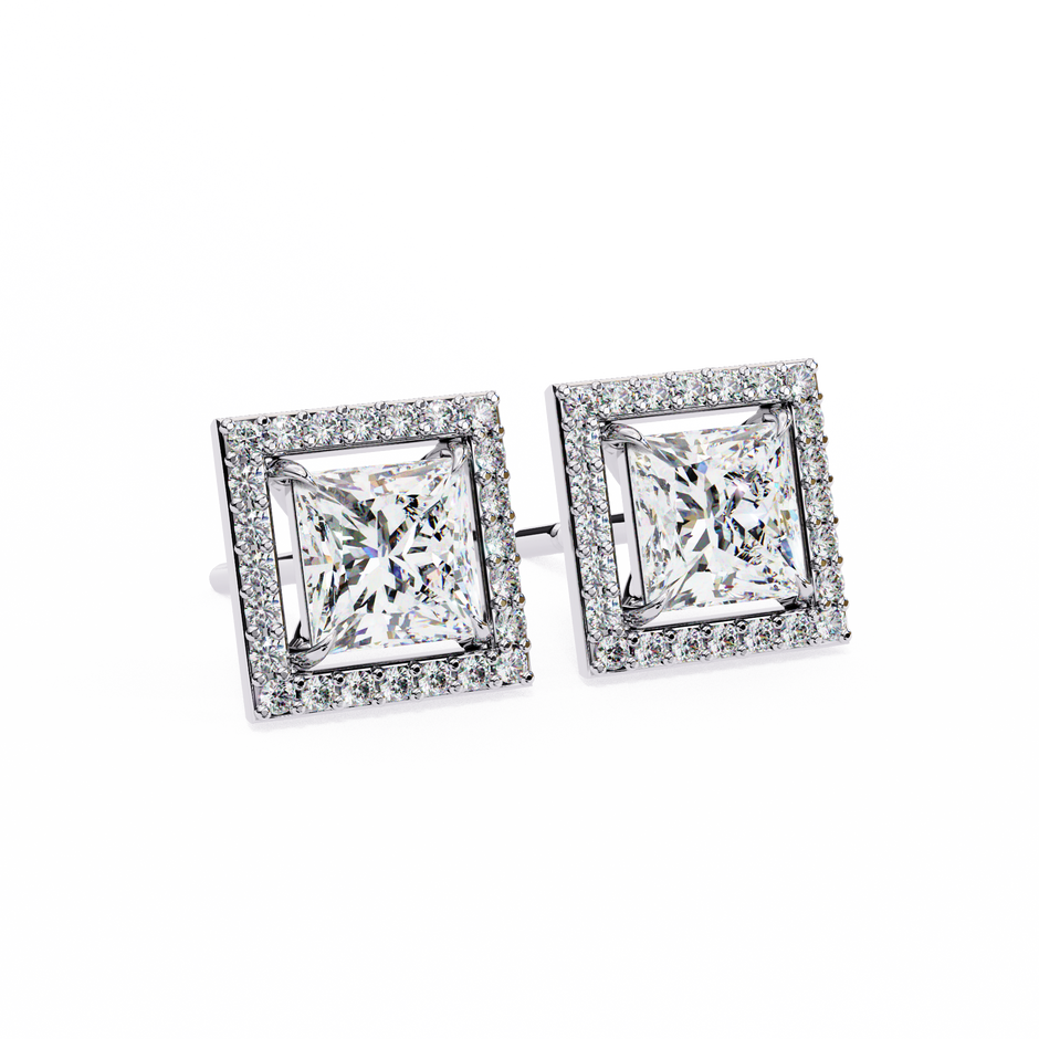 Ardente Yellow Gold Diamond Stud Earrings — 10k–18k Gold
