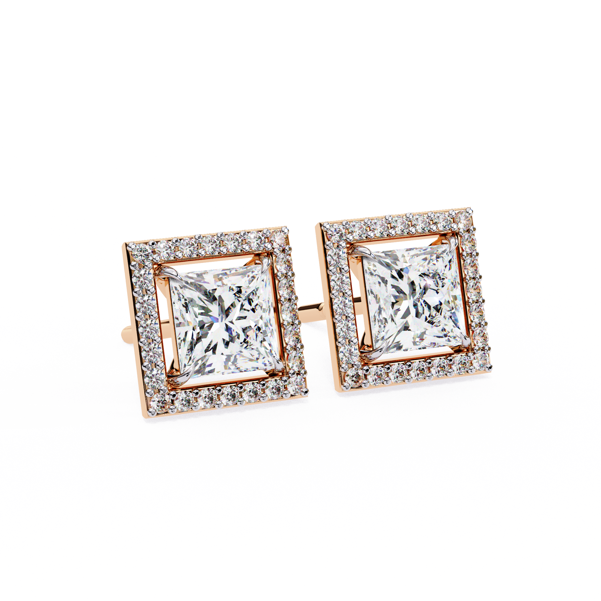 Ardente Yellow Gold Diamond Stud Earrings — 10k–18k Gold