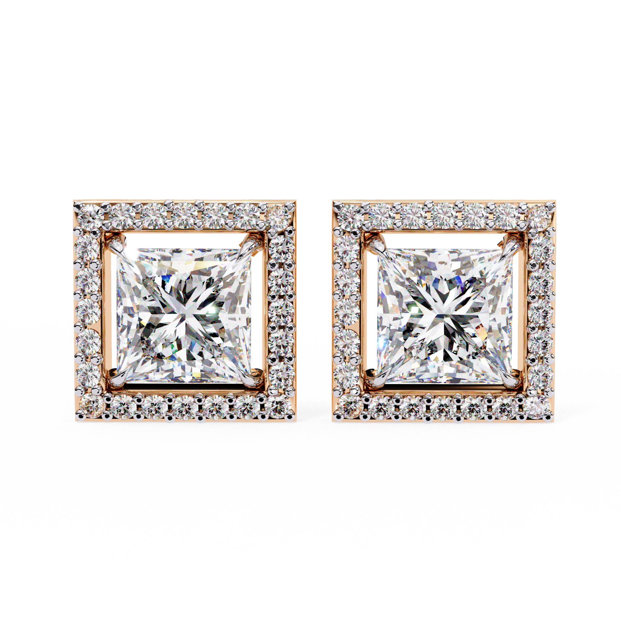 Ardente Yellow Gold Diamond Stud Earrings — 10k–18k Gold