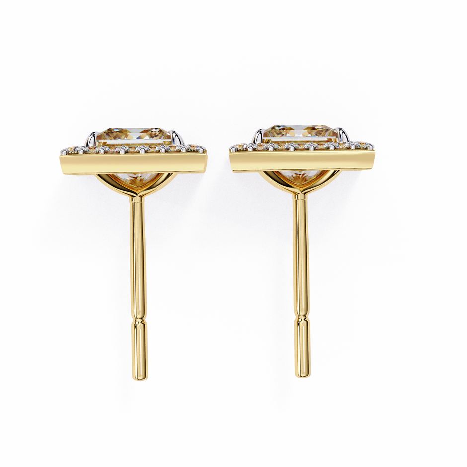 Ardente Yellow Gold Diamond Stud Earrings — 10k–18k Gold