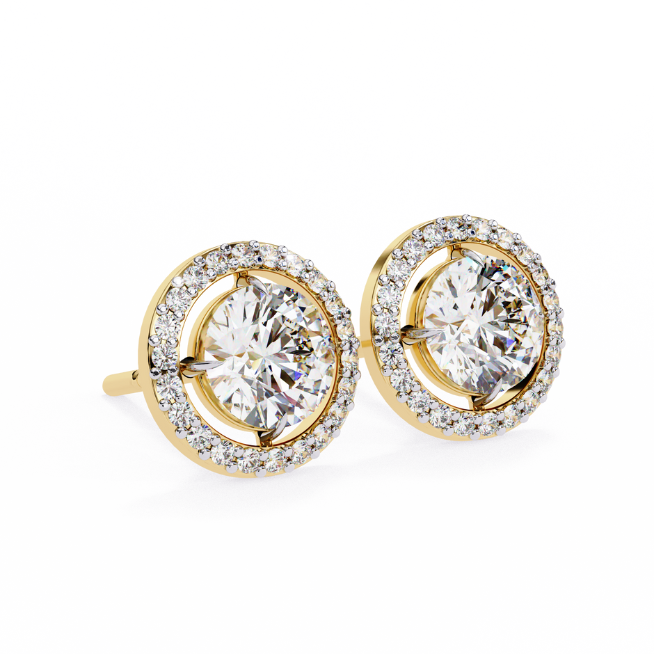 Atelier Micro-Pavé Diamond Stud Earrings — 10k–18k Gold