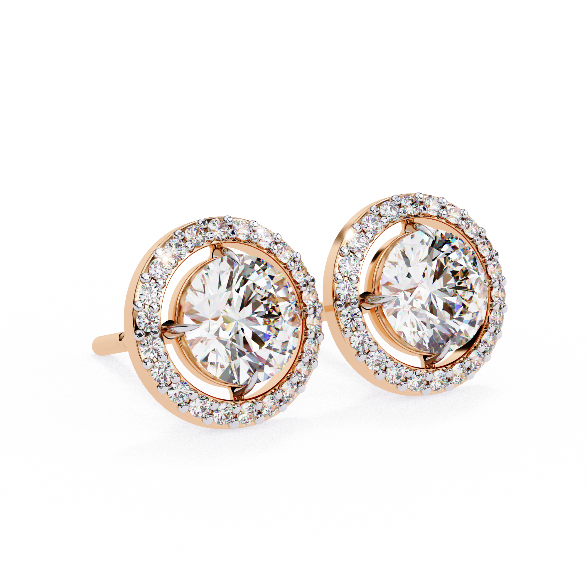 Atelier Micro-Pavé Diamond Stud Earrings — 10k–18k Gold