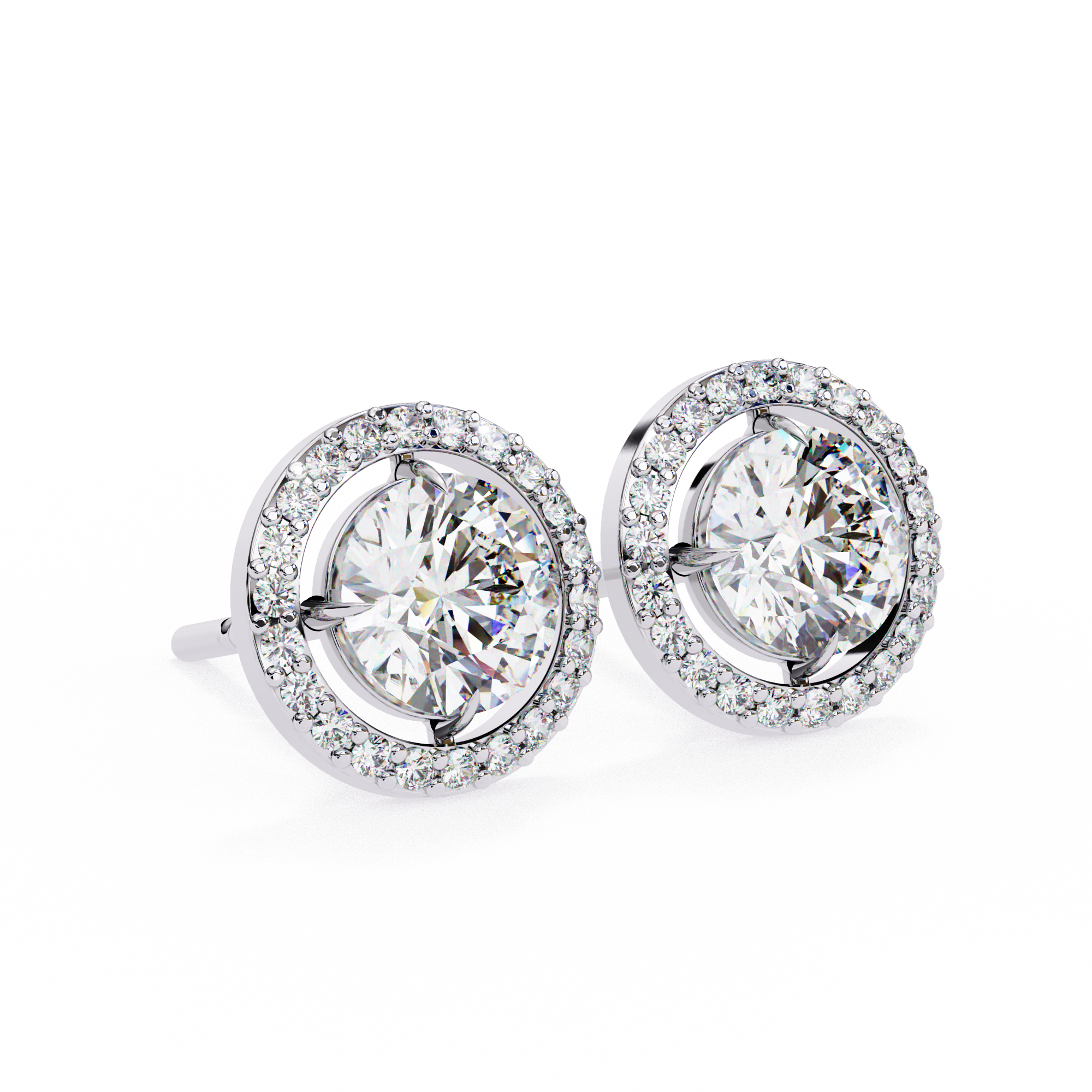 Atelier Micro-Pavé Diamond Stud Earrings — 10k–18k Gold