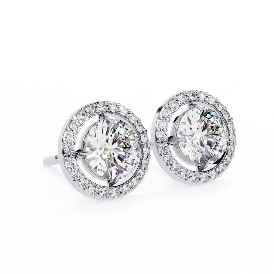 Atelier Micro-Pavé Diamond Stud Earrings — 10k–18k Gold