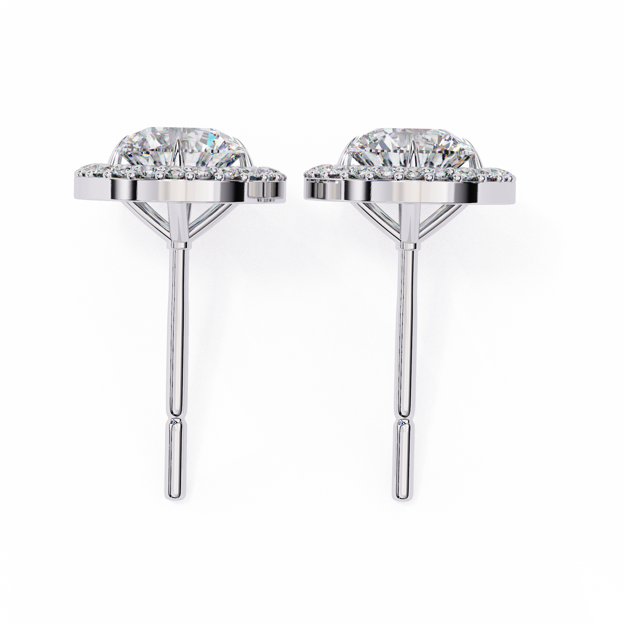 Atelier Micro-Pavé Diamond Stud Earrings — 10k–18k Gold