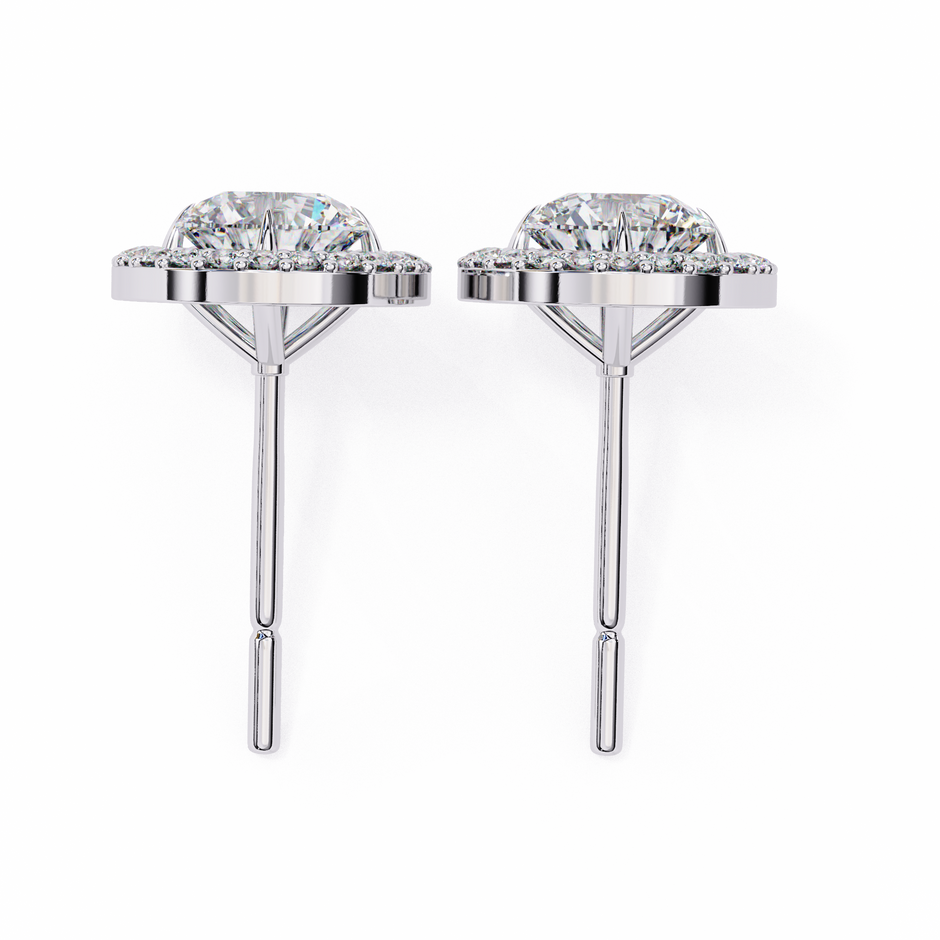 Précieux Heart Diamond Stud Earrings — 10k–18k Gold