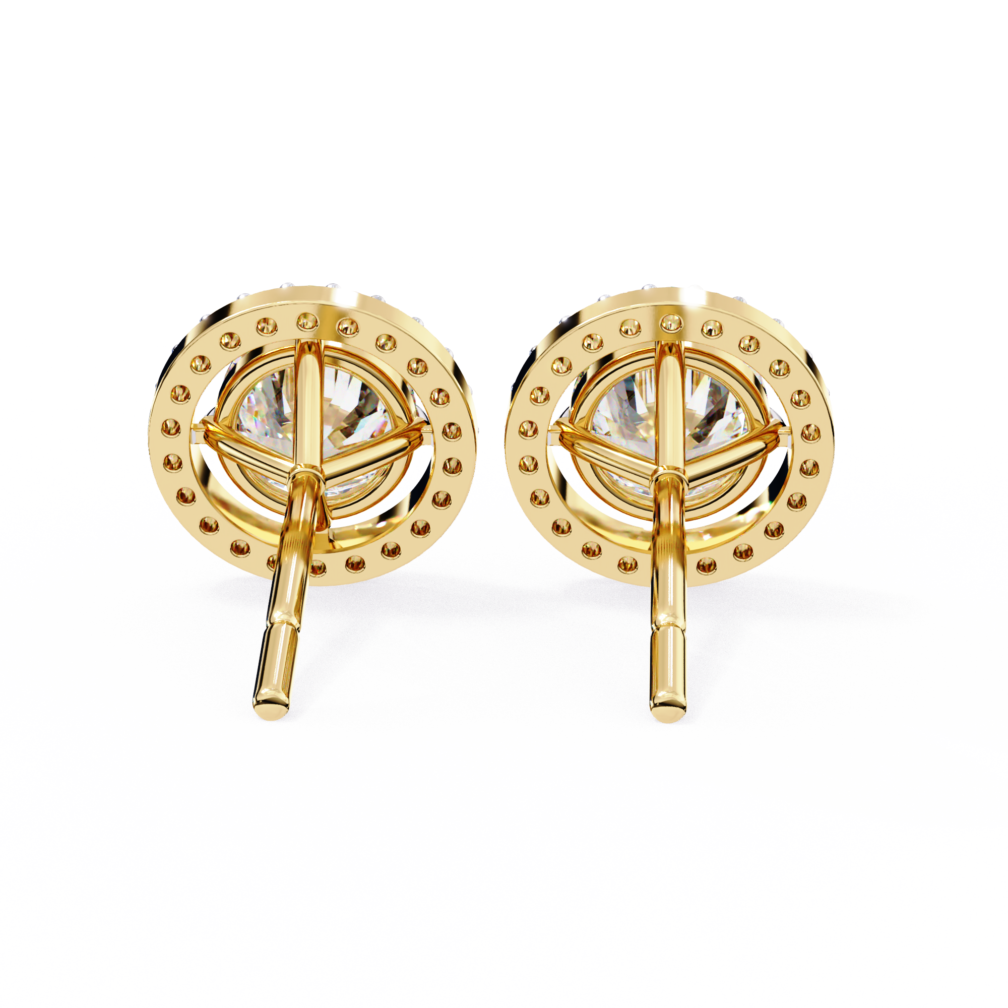 Atelier Micro-Pavé Diamond Stud Earrings — 10k–18k Gold