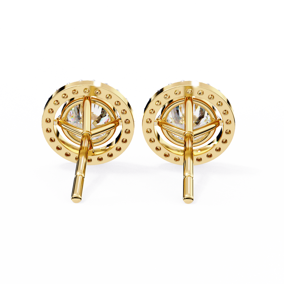 Atelier Micro-Pavé Diamond Stud Earrings — 10k–18k Gold