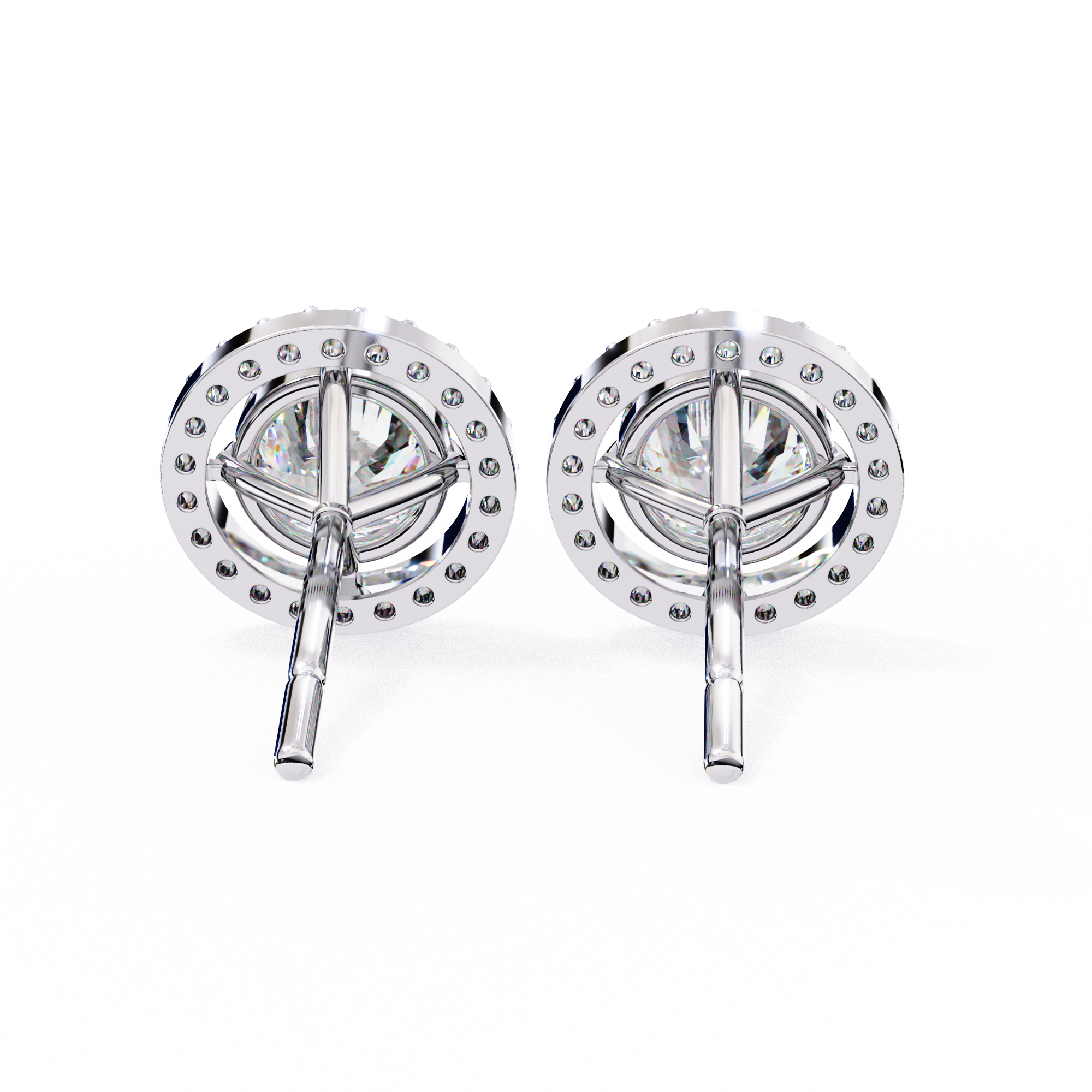 Atelier Micro-Pavé Diamond Stud Earrings — 10k–18k Gold